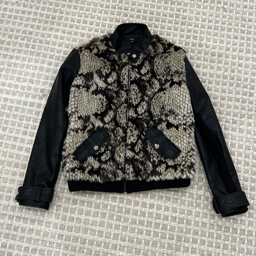 FATE faux leather/fur jacket sz small